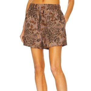 Ganni Print Floral Cotton Shorts
